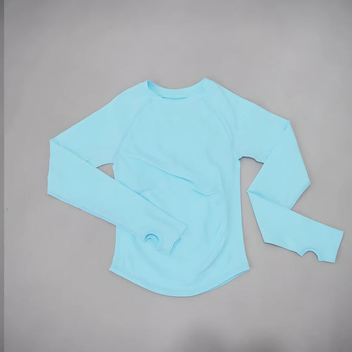 DF LOGO Women Seamless Long Sleeve Gym Top Tummy Slimming Yoga T Shirt