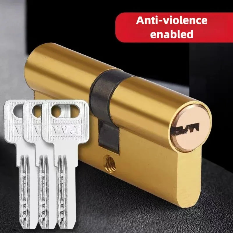 Door Cylinder Biased Lock 65 70 80 90 100mm Cylinder AB Key Anti-Theft