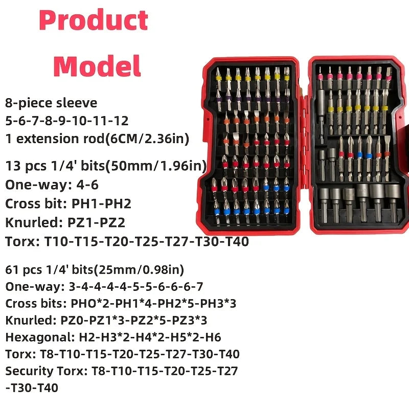 83Pcs Screwdriver Bit Set Impact Driver Drill Bit Set with Magnetic