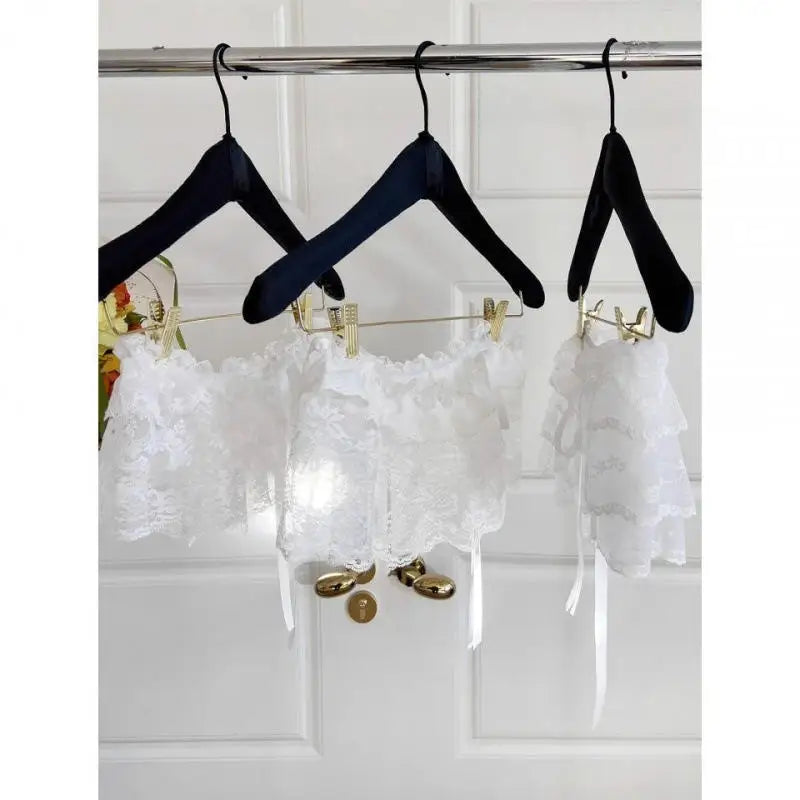 2026 Korean Ins Unique Lace Layered Gauze Skirts Lace Trim A-Line