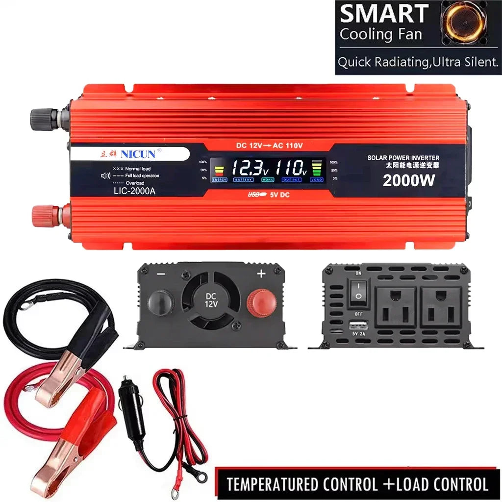 2000W Off-Grid Solar Complete Kit Power 100A Controller,110V 220V