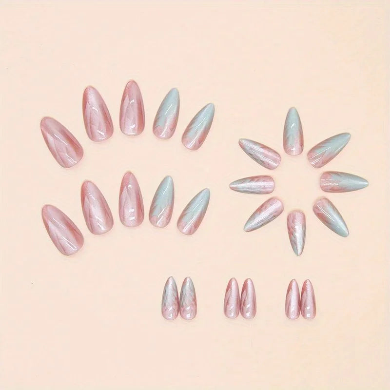 24 Pcs Gradient FakeNails Removable FakeNails Nail Art PiecesNail