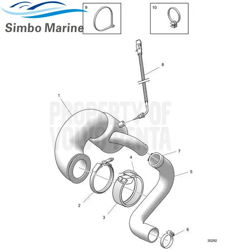 Exhaust Clamp V Fits for Volvo Penta D4 D6 for Yanmar 6LY 6LY2 Marine