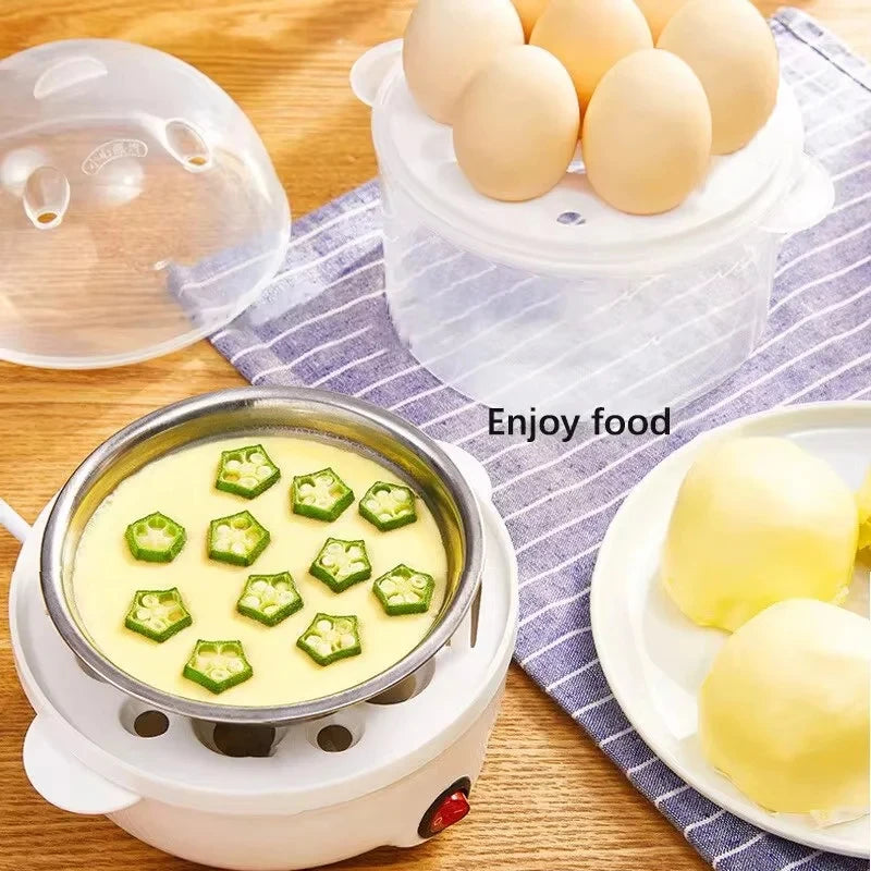 Double Layers Electric Egg Boiler Multifunctional Breakfast Cooking