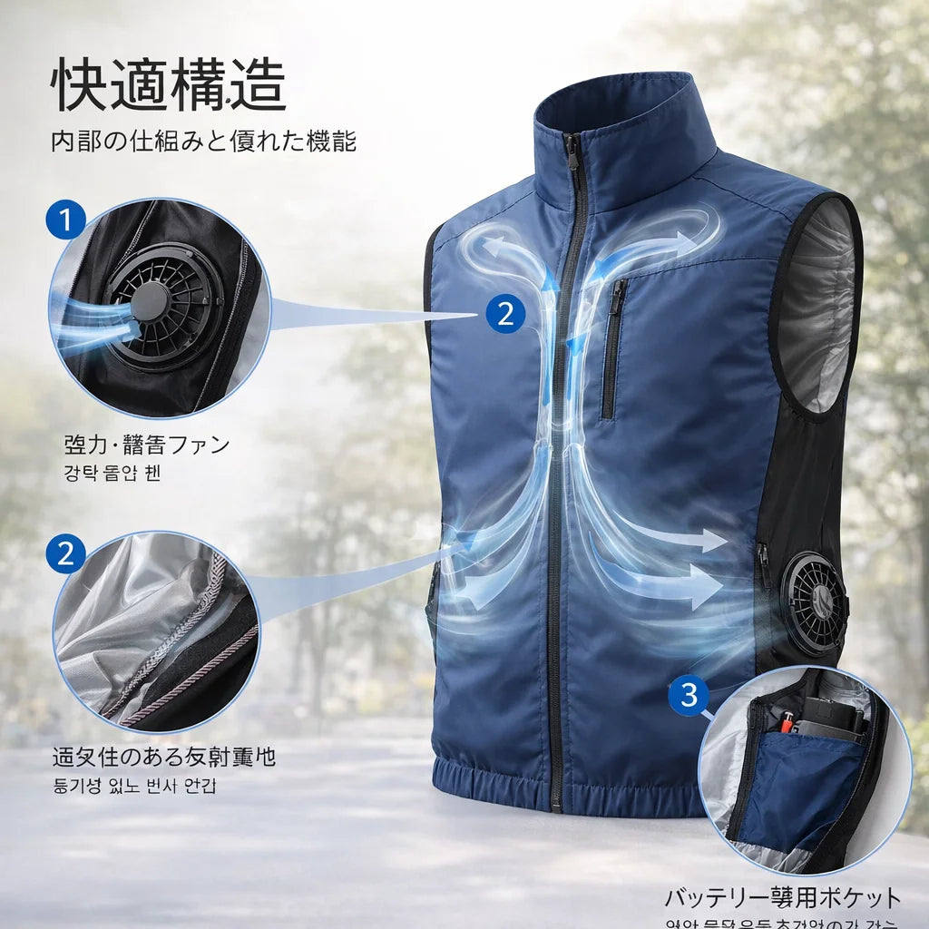 Summer Men'S Heatstroke Prevention Cooling High Air Volume Fan