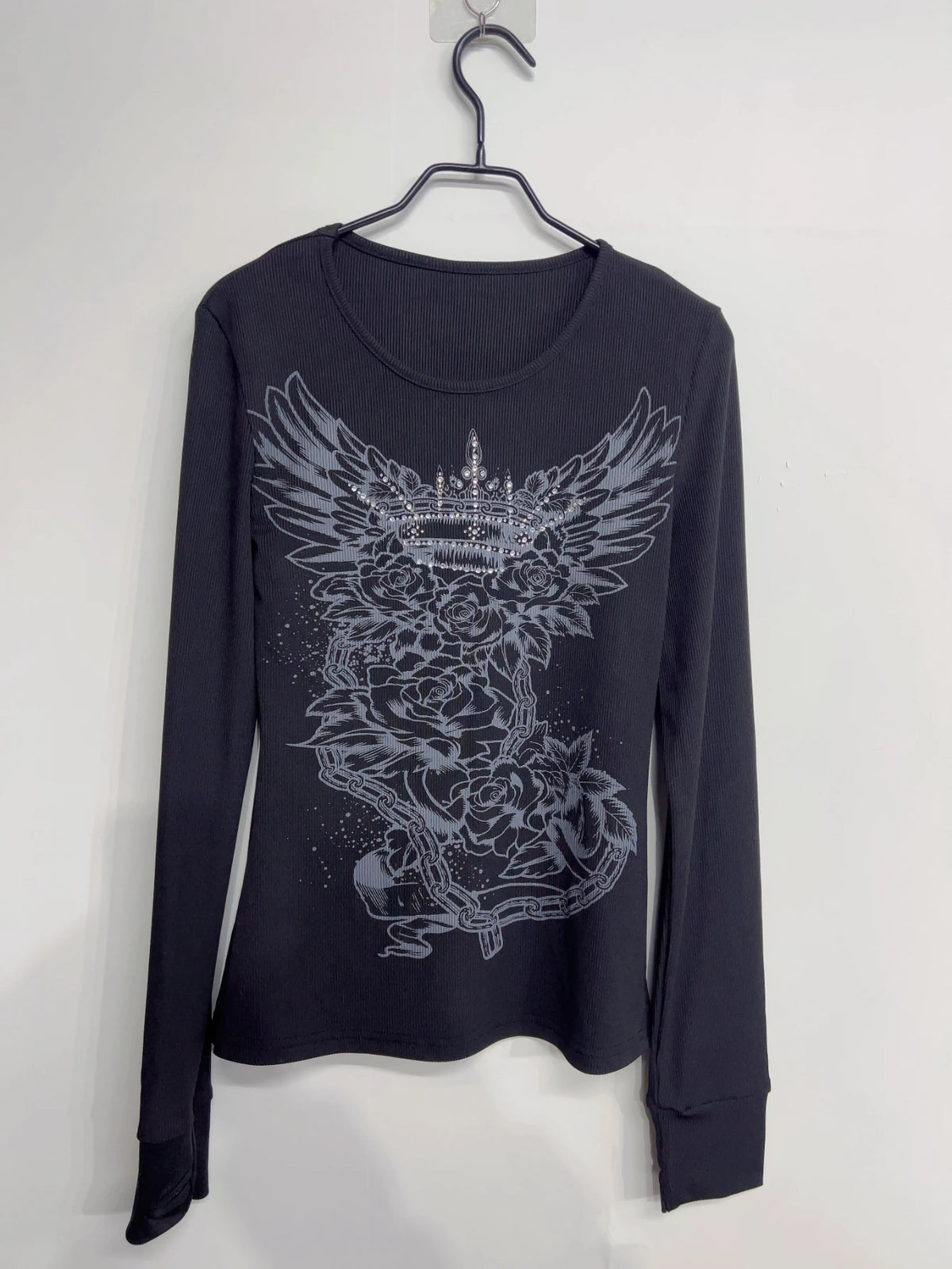 Y2k Emo Women Streetwear Acubi Fairycore Tops Long Sleeve Vintage