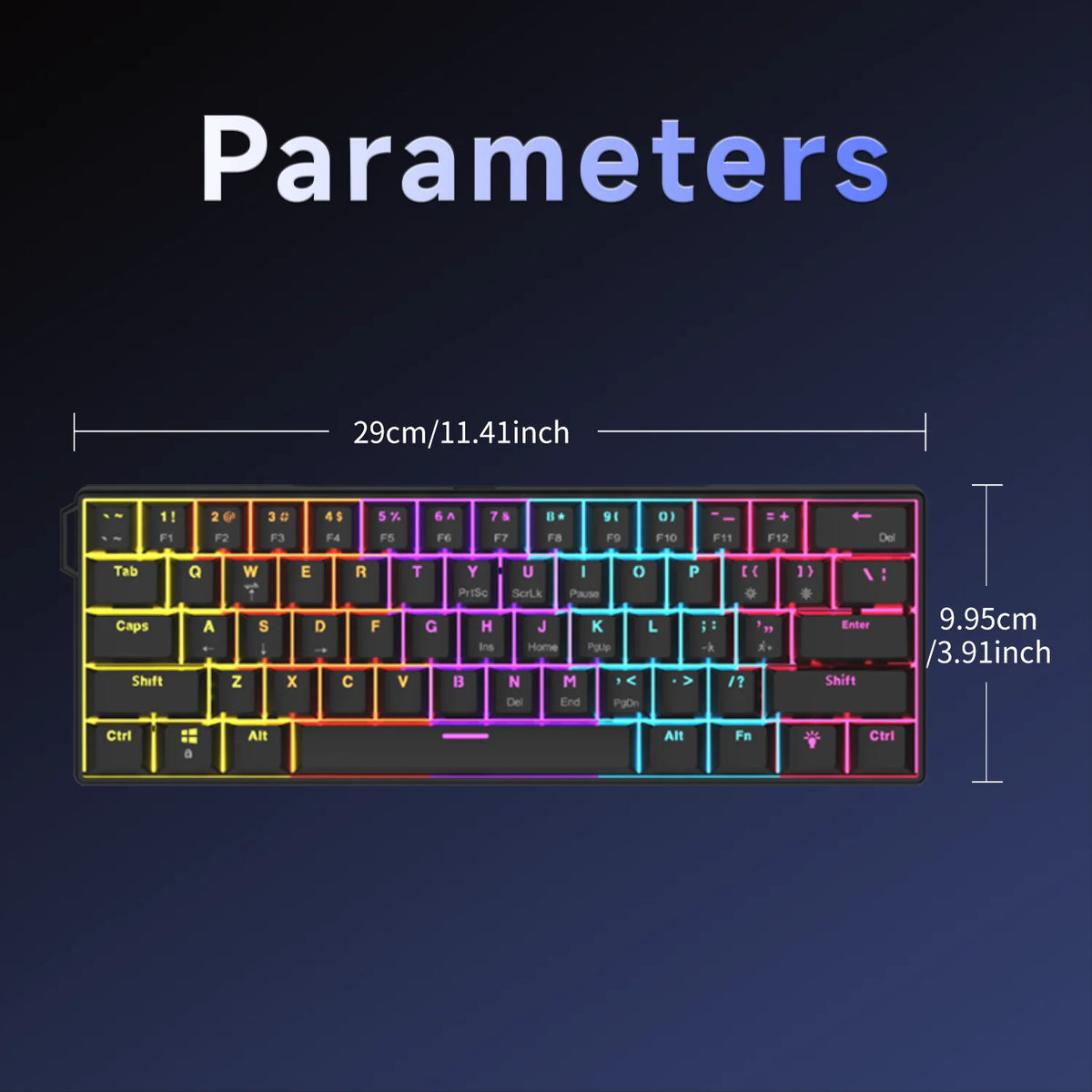 AJAZZ NK61 Wired Gaming Mechanical Keyboard 60% RGB Hot-Swappable 61