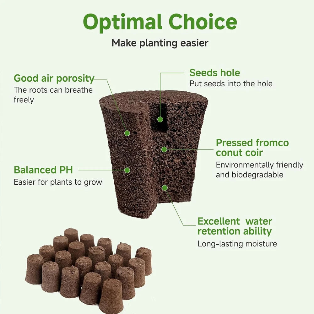 20 Hydroponic Growing Sponges, Seed Starter Boxes for Quick Root