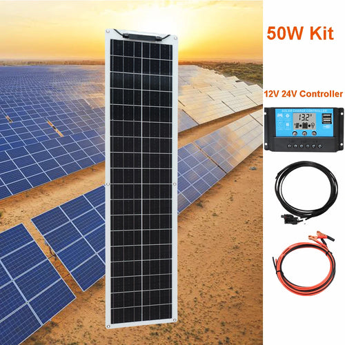Flexible Solar Panel 100W 50W 12V Battery Charger Photovoltaic Panel