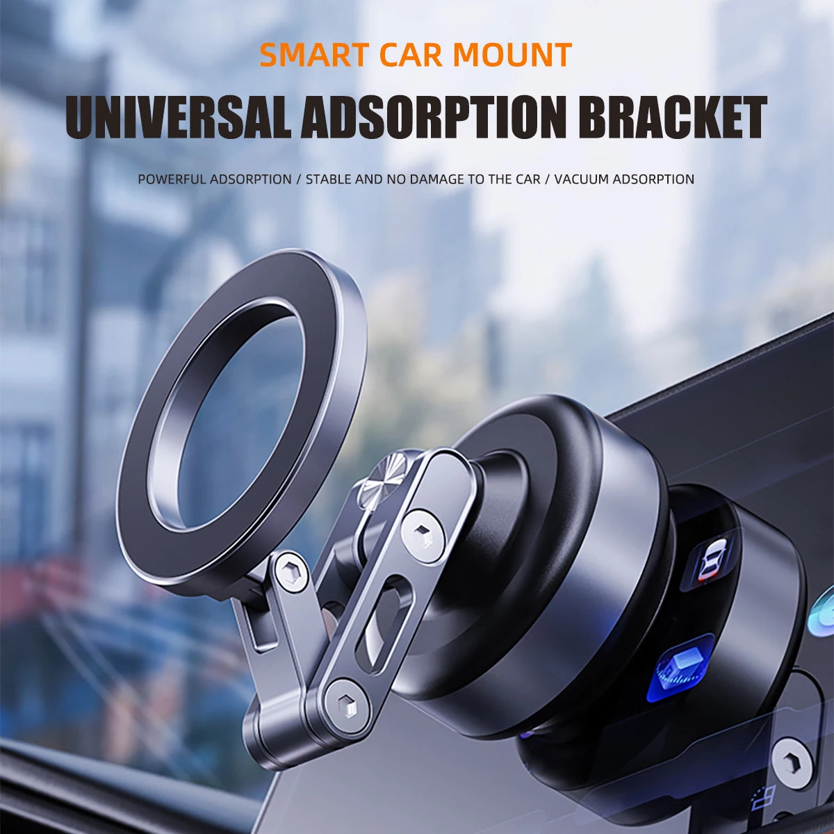 Vacuum Magnetic Suction Cup Car Mobile Phone Mount Universal Folding