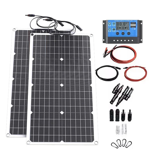 2000W Off-Grid Solar Complete Kit Power 100A Controller,110V 220V