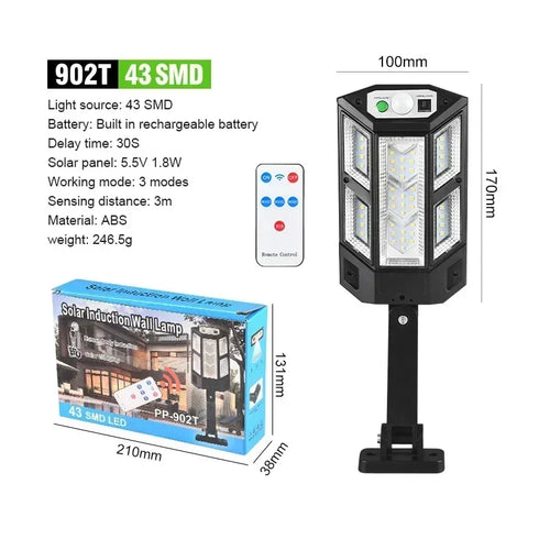 Outdoor Solar Garden Lights with Human Body Motion Sensor 3 Modes
