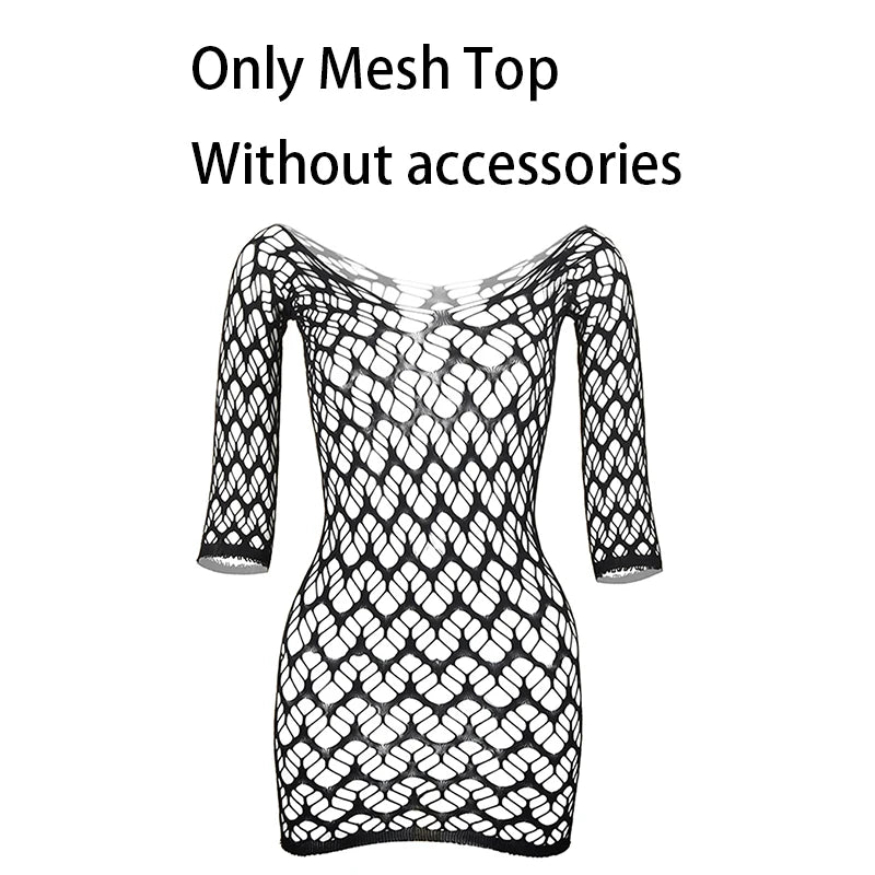 Women Summer Bodycon Top Long Sleeves Beach Cover Up Hollow Out