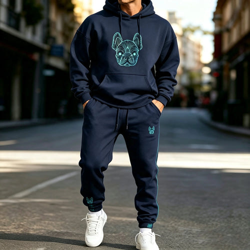 Men's Autumn Winter 2 Piece Outfits Casual Hoodie & Sweatpants Set
