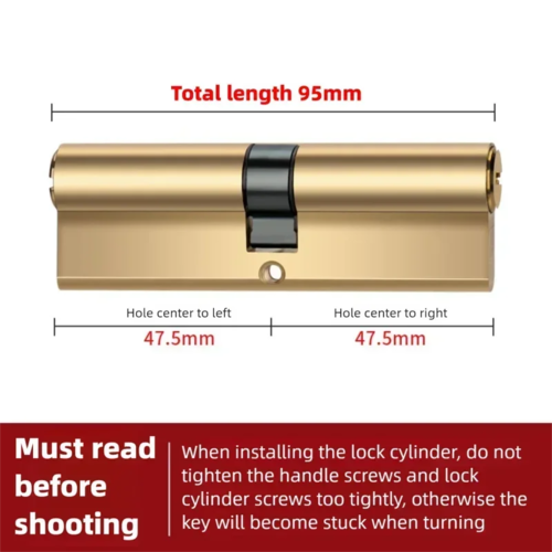 Door Cylinder Biased Lock 65 70 80 90 100mm Cylinder AB Key Anti-Theft