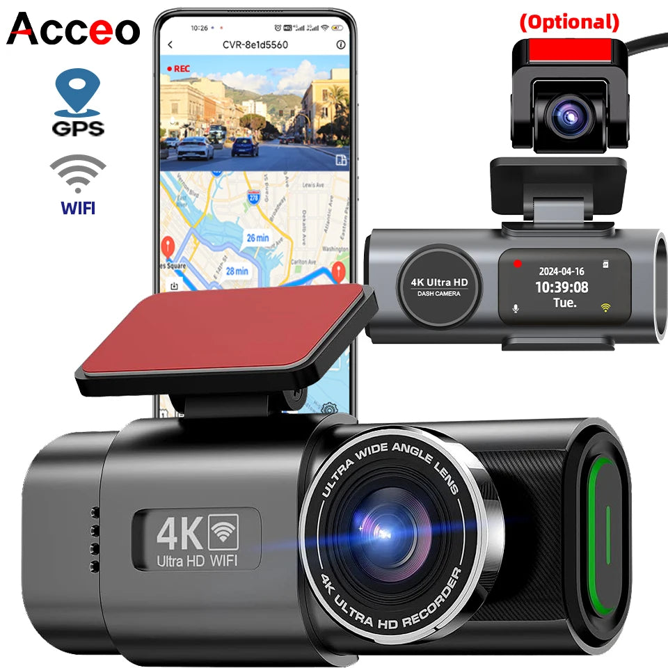 Dash Cam 4K UHD Recording Car Camera DVR Night Vision Video Recorder