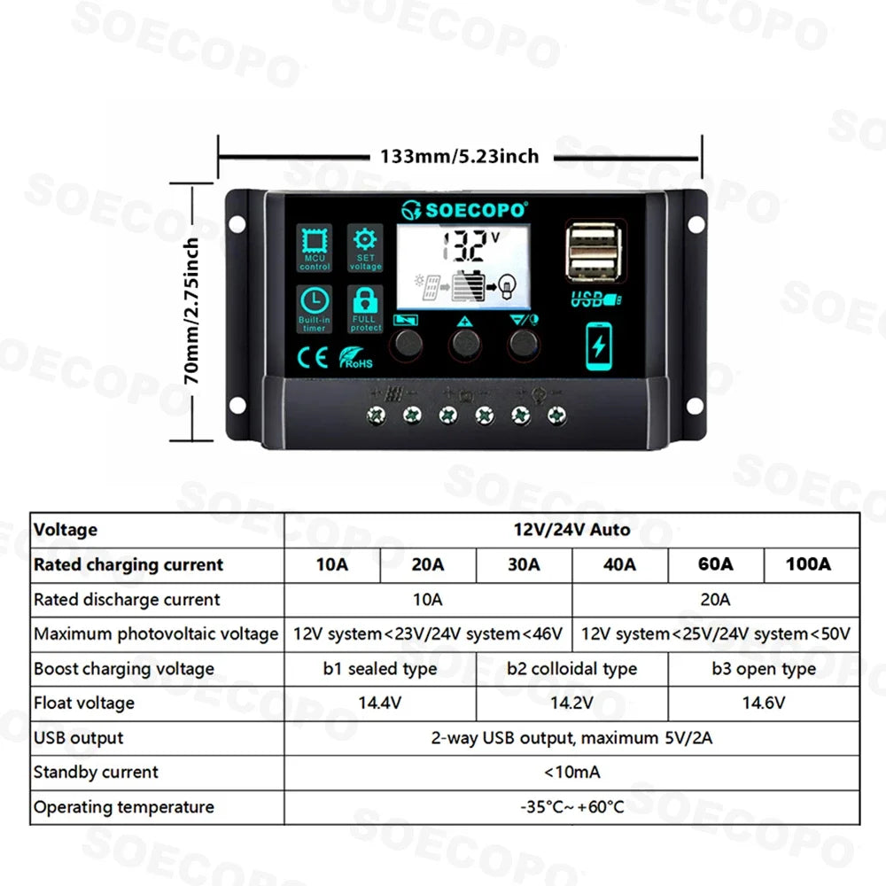 Solar System 10000W Complete Kit 12V To 220V 100A Controller 200W