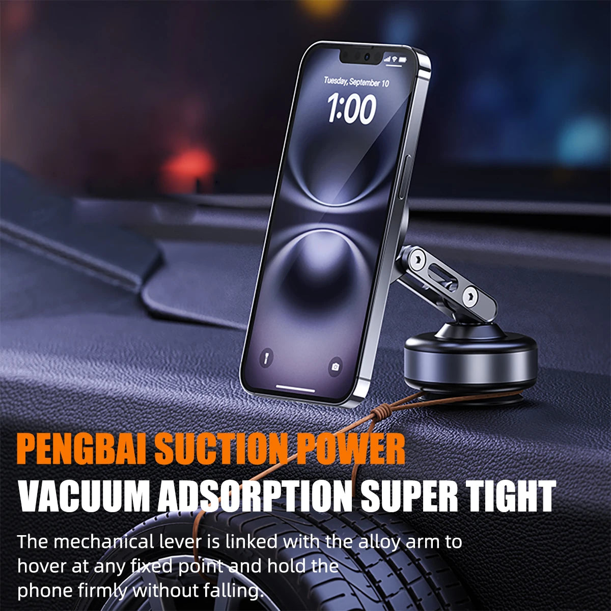 Vacuum Magnetic Suction Cup Car Mobile Phone Mount Universal Folding