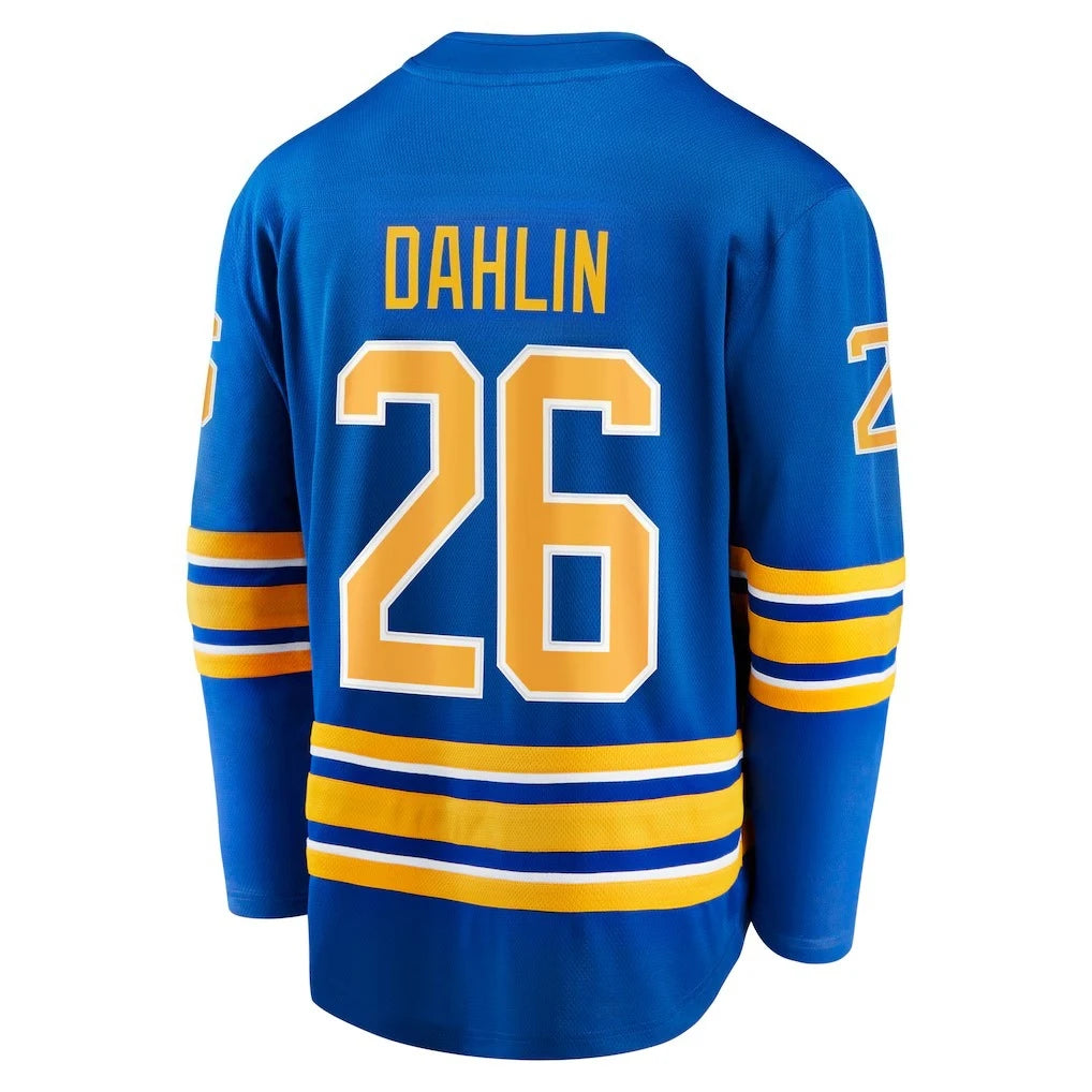 Hockey Jersey - Blue with Yellow/White Accents "Dahlin 26" Captain "C"