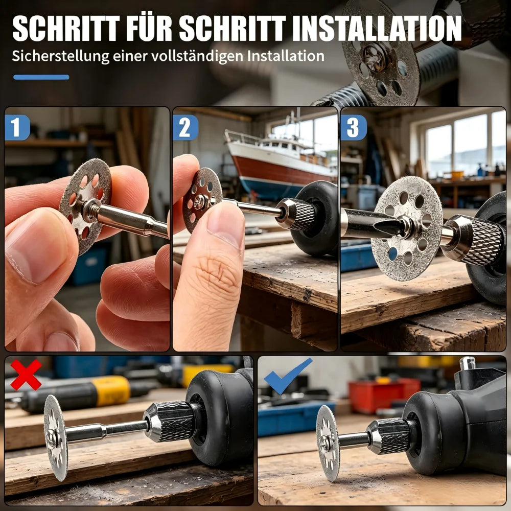 22mm Diamond Cutting Disk Ship Grinding Set, 10Pcs 0.4mm Thin Saw