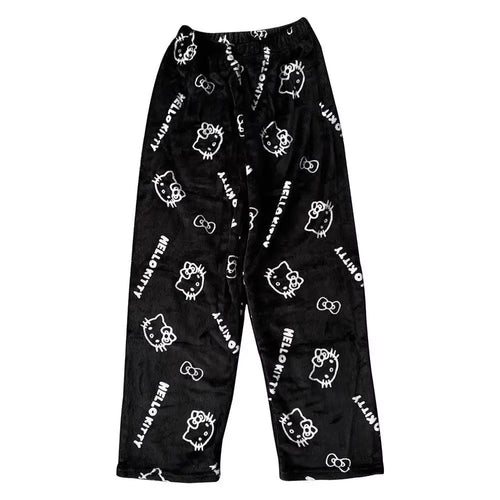 New Autumn Winter Flannel Popular Hello Kitty Pajama Pants Thickened