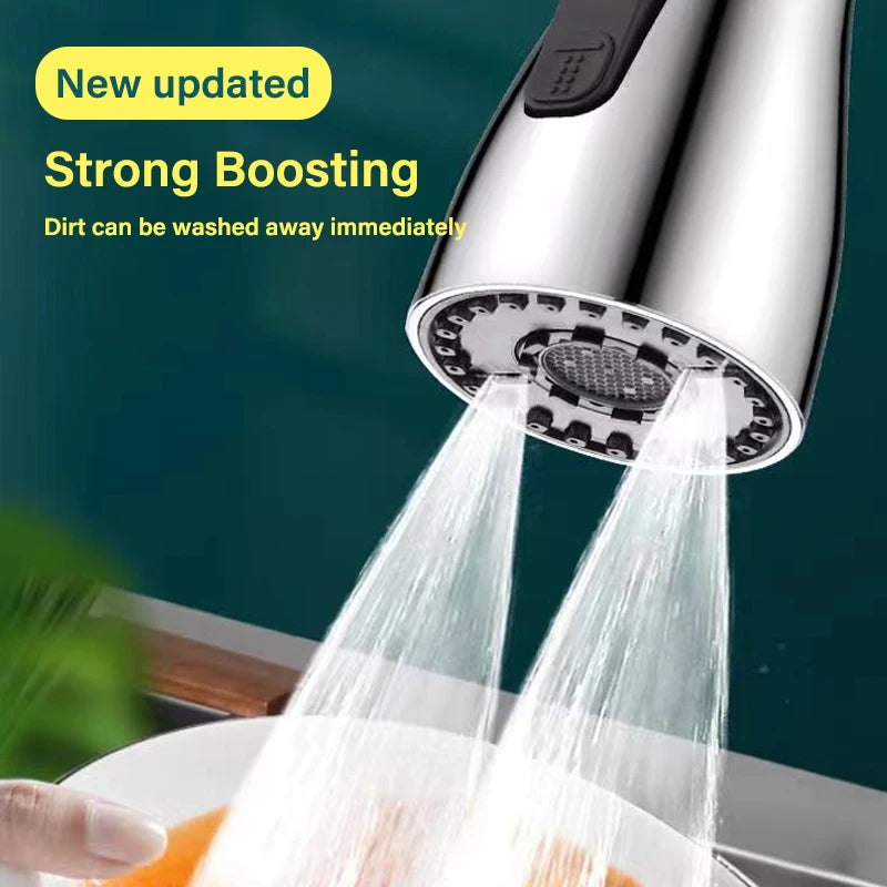 3 In 1 Kitchen Faucet Extender Universal 360° Rotate Pull Out Kitchen