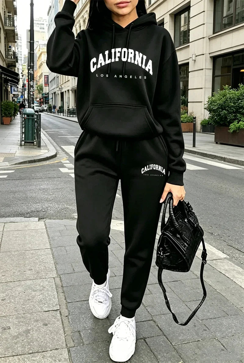 Fashion Womens Tracksuit Casual Hooded Sweatshirts Gym Sports Jogging
