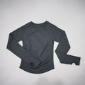 DF LOGO Women Seamless Long Sleeve Gym Top Tummy Slimming Yoga T Shirt