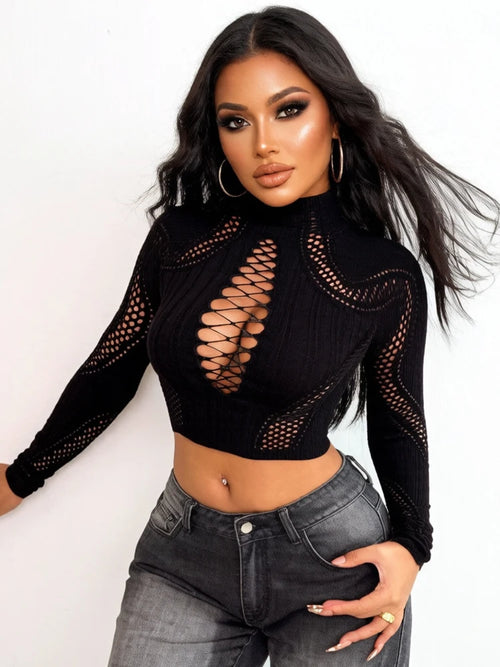 Hollow Out Fishnet Beach Cover Up Bodycon Dress, Sheer Mesh Festival
