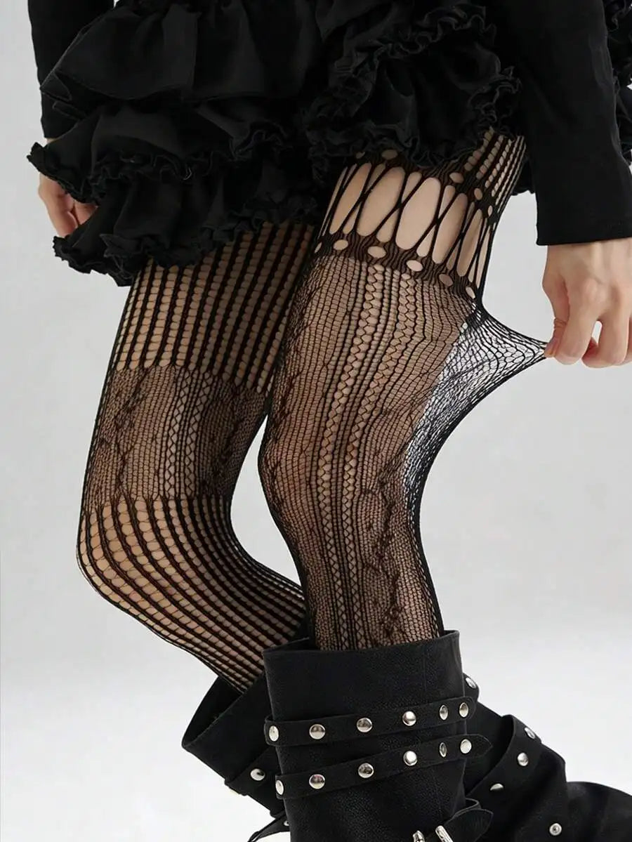 TAR RIVER 1 Pair Fashion Sexy Hollow Out Black Fishnet Tights,