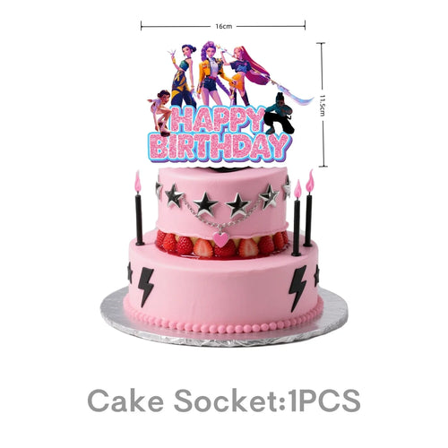 Anime Grils Lumi Mila Zoi Witch Hunter Cake Toppers Happy Birthday