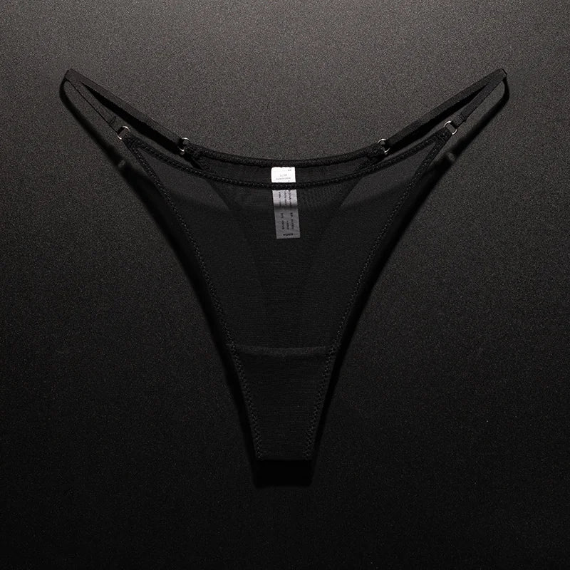 Mesh Women Briefs Seamless Thong Ultra-thin Sexy High Slit Underwear