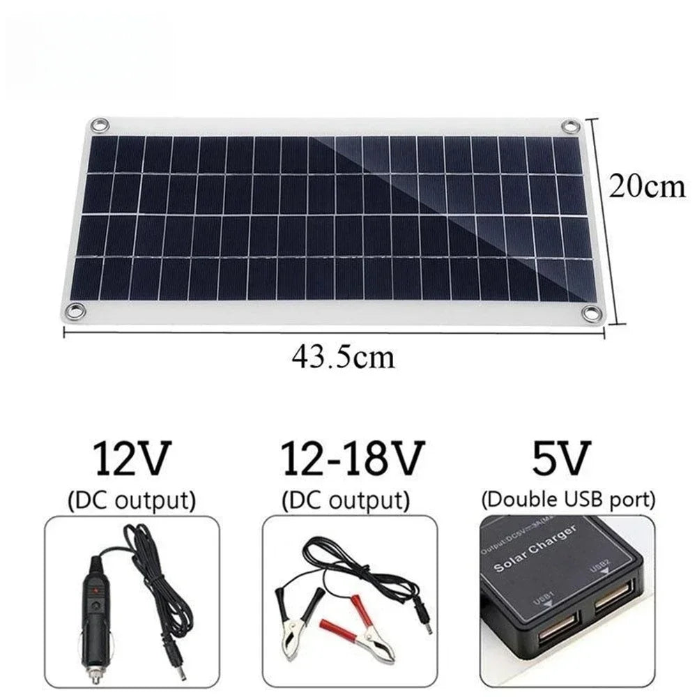 20W-1000W Solar Panel 12V Solar Cell 100A Controller Solar Panel for