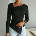 Autumn and winter daily ladies elegant long sleeve T-shirt simple date