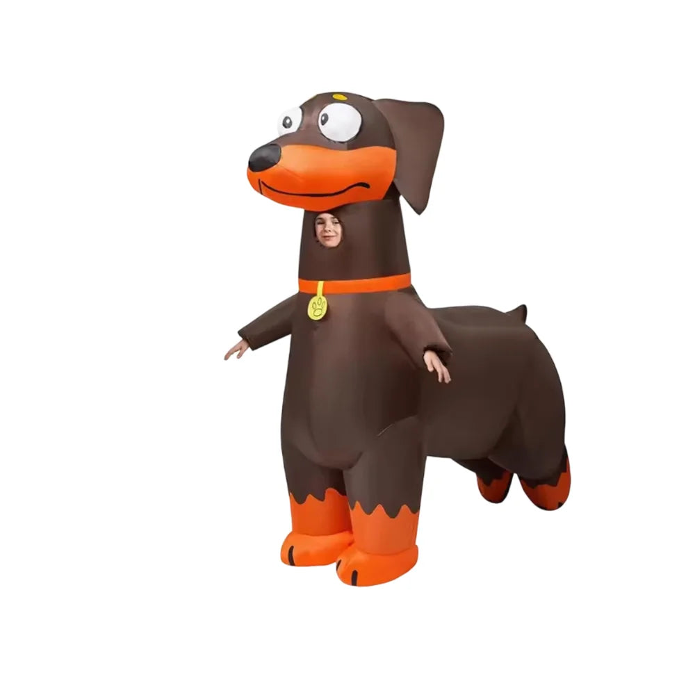 Dog Inflatable Costume Funny Ride On Puppy Blow Up Suit Halloween