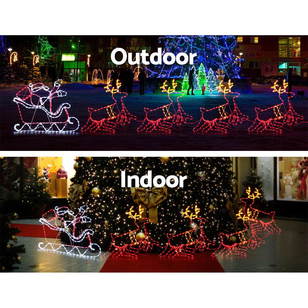 Jingle Jollys Christmas Motif Lights LED Rope Reindeer Waterproof