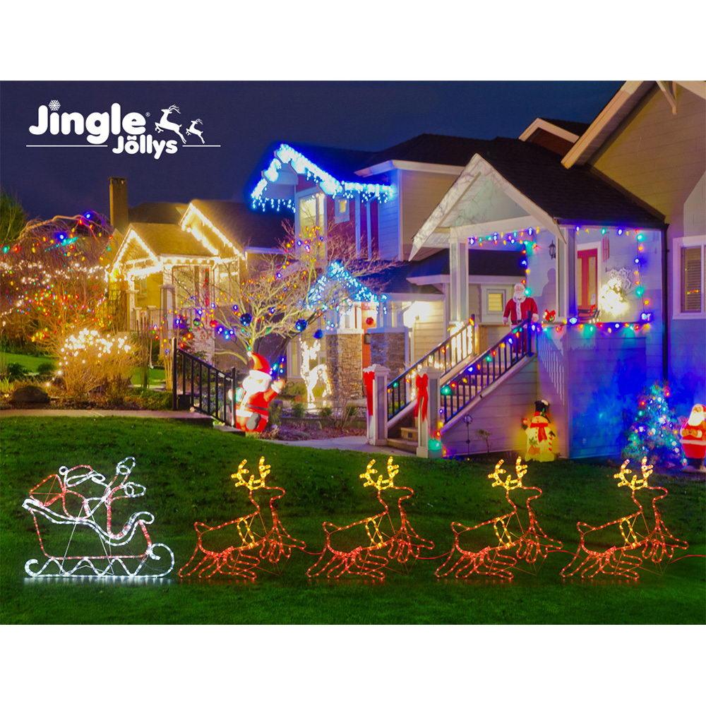 Jingle Jollys Christmas Motif Lights LED Rope Reindeer Waterproof