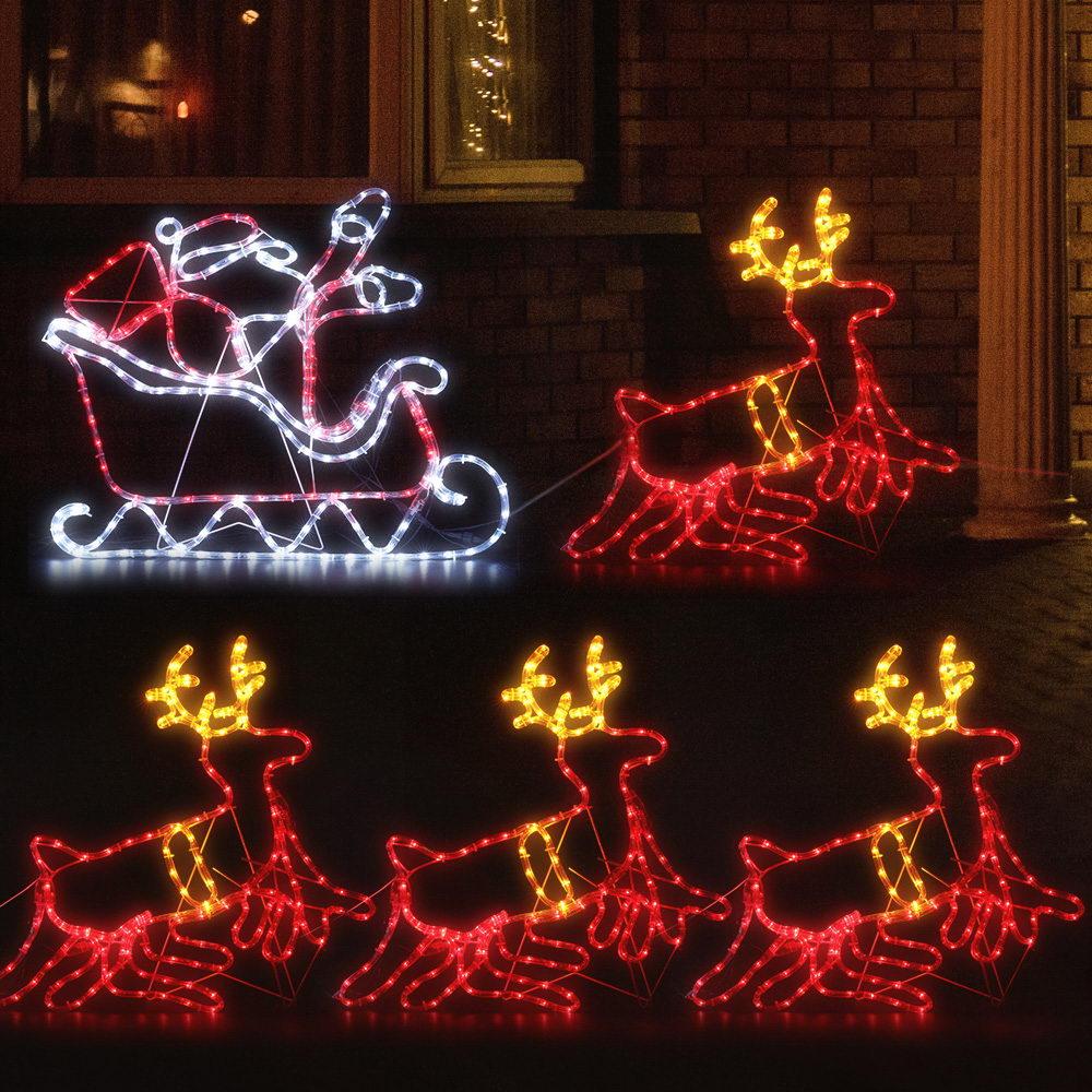 Jingle Jollys Christmas Motif Lights LED Rope Reindeer Waterproof