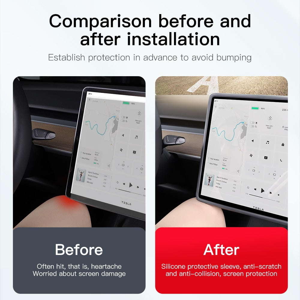 Yz For Tesla Model 3 Y Silicone Protective Trim Cover Central Control