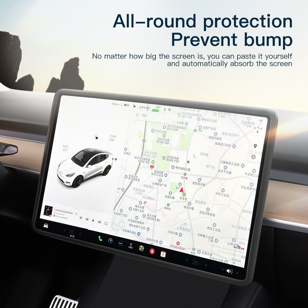 Yz For Tesla Model 3 Y Silicone Protective Trim Cover Central Control