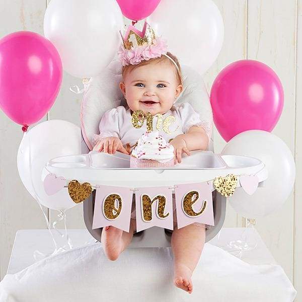 Gold Glitter 1st Birthday Décor Kit