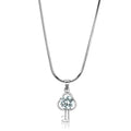 LO4161 - Rhodium Brass Chain Pendant with AAA Grade CZ  in Clear