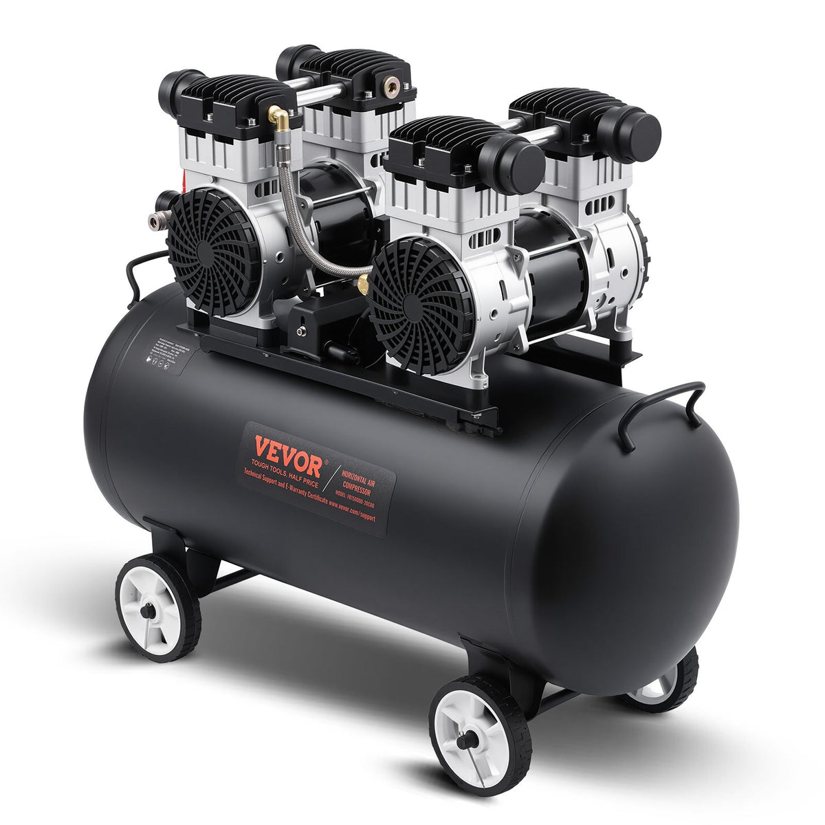 Air Compressor, 20 Gallon Steel Tank, 4HP 10.6 CFM@90 PSI Oil Free Air