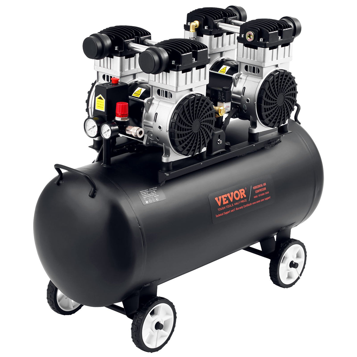 Air Compressor, 20 Gallon Steel Tank, 4HP 10.6 CFM@90 PSI Oil Free Air
