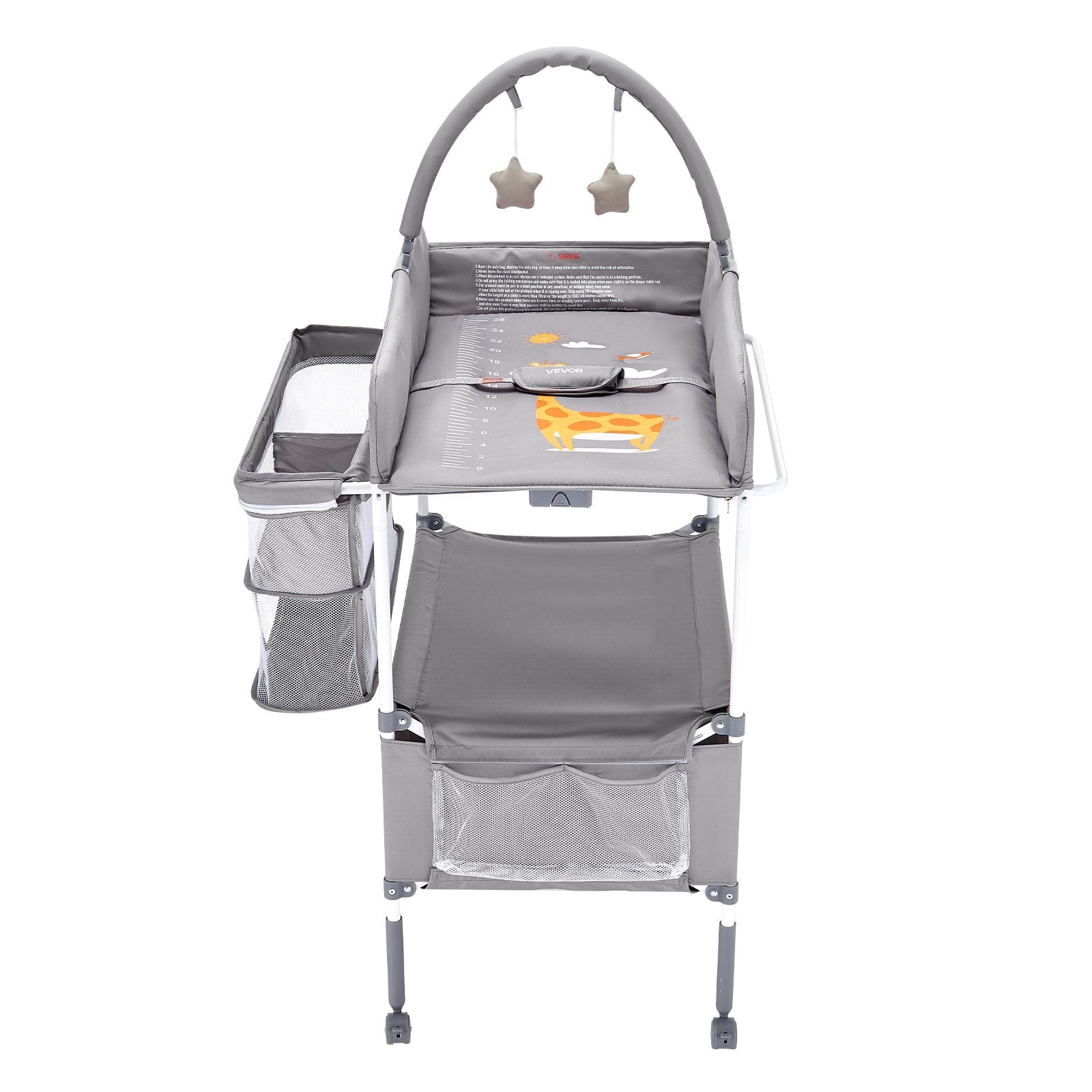 Baby Changing Table, Foldable Diaper Change Station with 2 Fabric